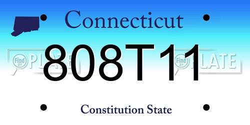 808T11 Connecticut License Plate