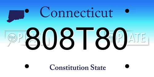 808T80 Connecticut License Plate