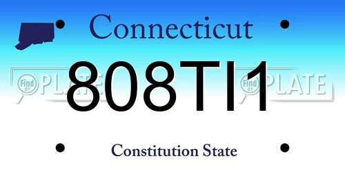 808TI1 Connecticut License Plate
