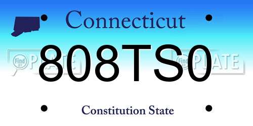 808TS0 Connecticut License Plate