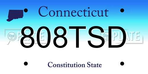 808TSD Connecticut License Plate