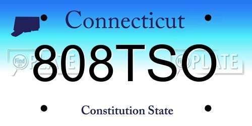 808TSO Connecticut License Plate