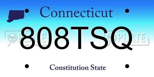 808TSQ Connecticut License Plate