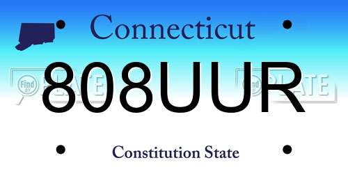 808UUR Connecticut License Plate