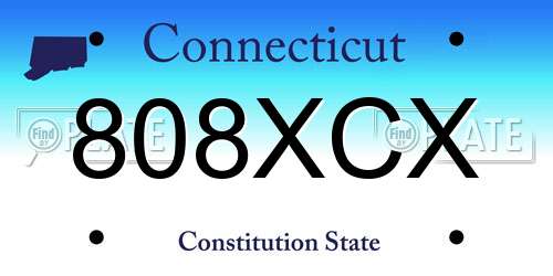 808XCX Connecticut License Plate
