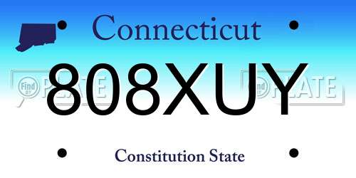 808XUY Connecticut License Plate