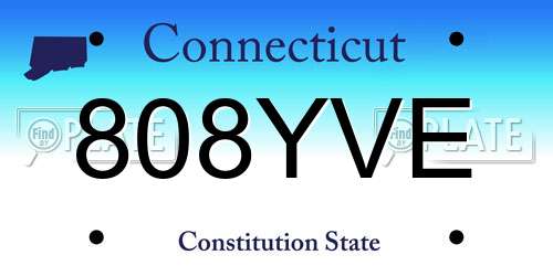 808YVE Connecticut License Plate