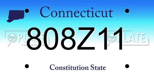 808Z11 Connecticut License Plate