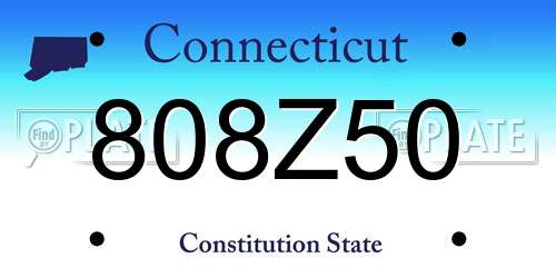 808Z50 Connecticut License Plate
