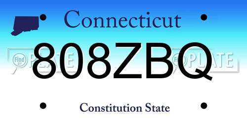 808ZBQ Connecticut License Plate