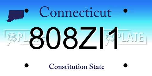 808ZI1 Connecticut License Plate