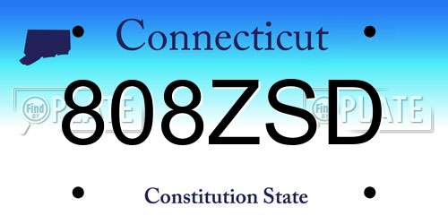 808ZSD Connecticut License Plate