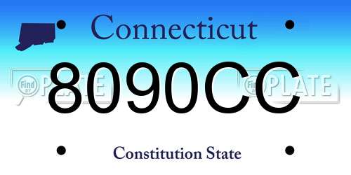 8090CC Connecticut License Plate