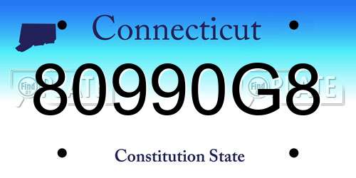 80990G8 Connecticut License Plate