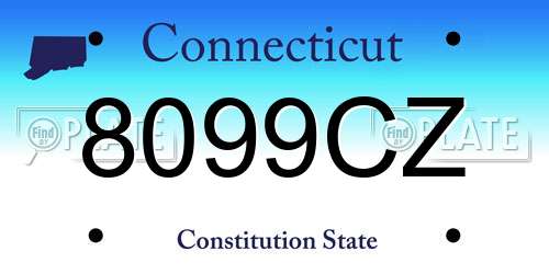 8099CZ Connecticut License Plate