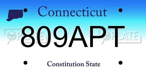 809APT Connecticut License Plate