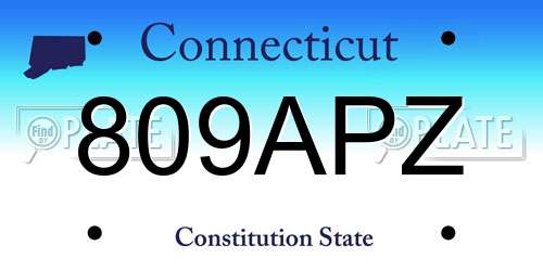 809APZ Connecticut License Plate
