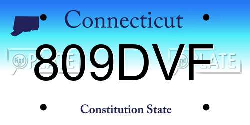 809DVF Connecticut License Plate
