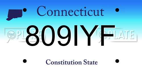 809IYF Connecticut License Plate