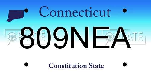 809NEA Connecticut License Plate