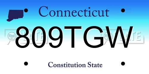 809TGW Connecticut License Plate