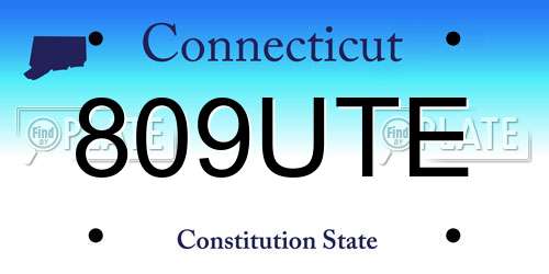 809UTE Connecticut License Plate