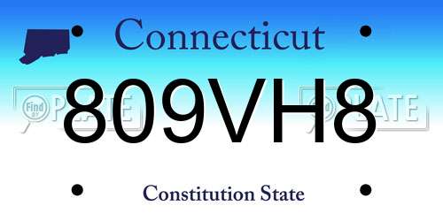 809VH8 Connecticut License Plate