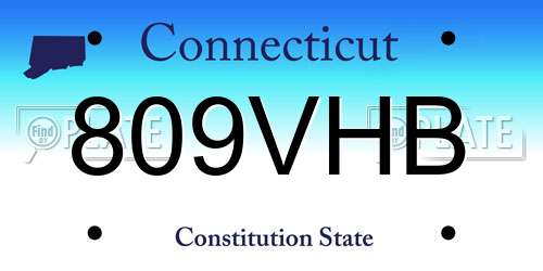 809VHB Connecticut License Plate