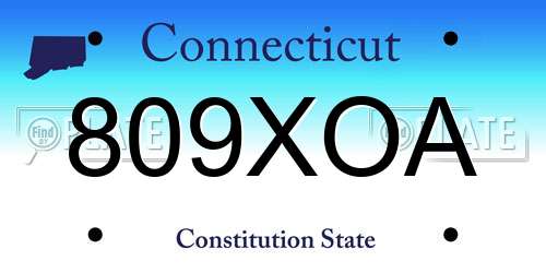 809XOA Connecticut License Plate
