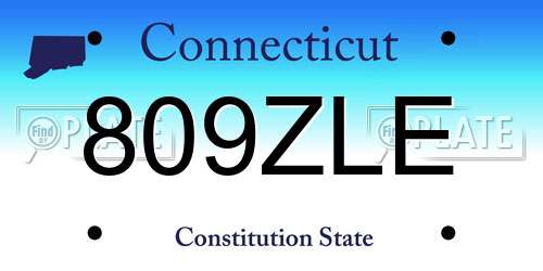 809ZLE Connecticut License Plate