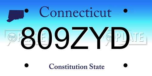 809ZYD Connecticut License Plate