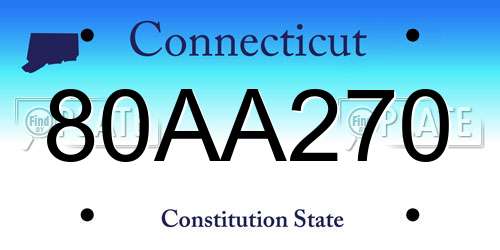 80AA270 Connecticut License Plate