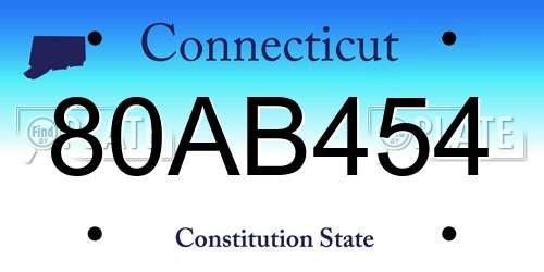 80AB454 Connecticut License Plate