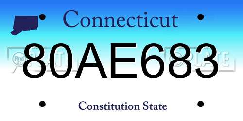 80AE683 Connecticut License Plate