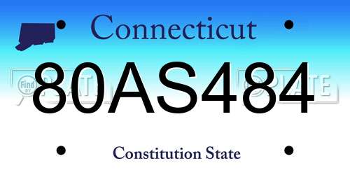80AS484 Connecticut License Plate