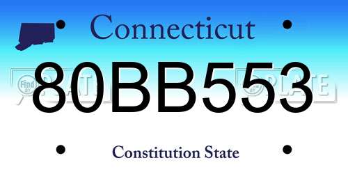 80BB553 Connecticut License Plate
