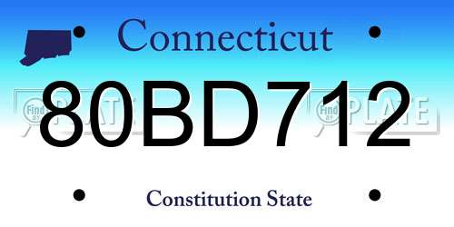 80BD712 Connecticut License Plate