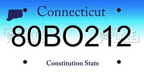 80BO212 Connecticut License Plate