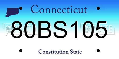 80BS105 Connecticut License Plate