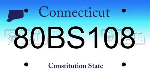 80BS108 Connecticut License Plate