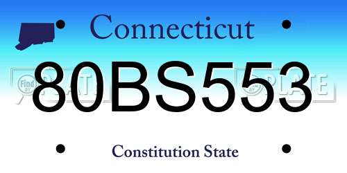 80BS553 Connecticut License Plate
