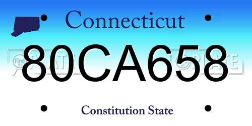 80CA658 Connecticut License Plate