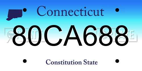 80CA688 Connecticut License Plate