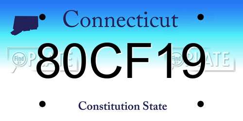 80CF19 Connecticut License Plate