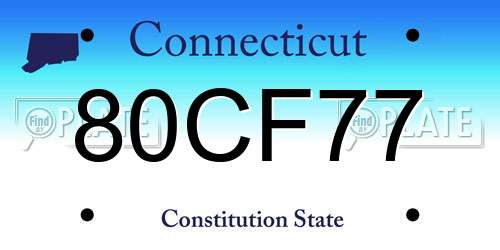 80CF77 Connecticut License Plate
