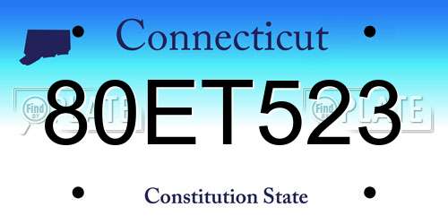 80ET523 Connecticut License Plate