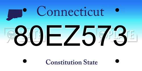 80EZ573 Connecticut License Plate