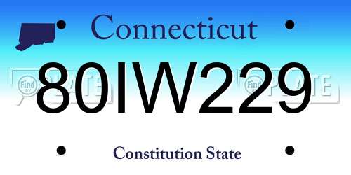 80IW229 Connecticut License Plate