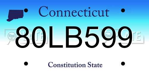 80LB599 Connecticut License Plate