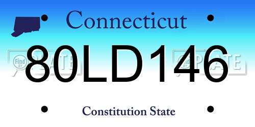 80LD146 Connecticut License Plate